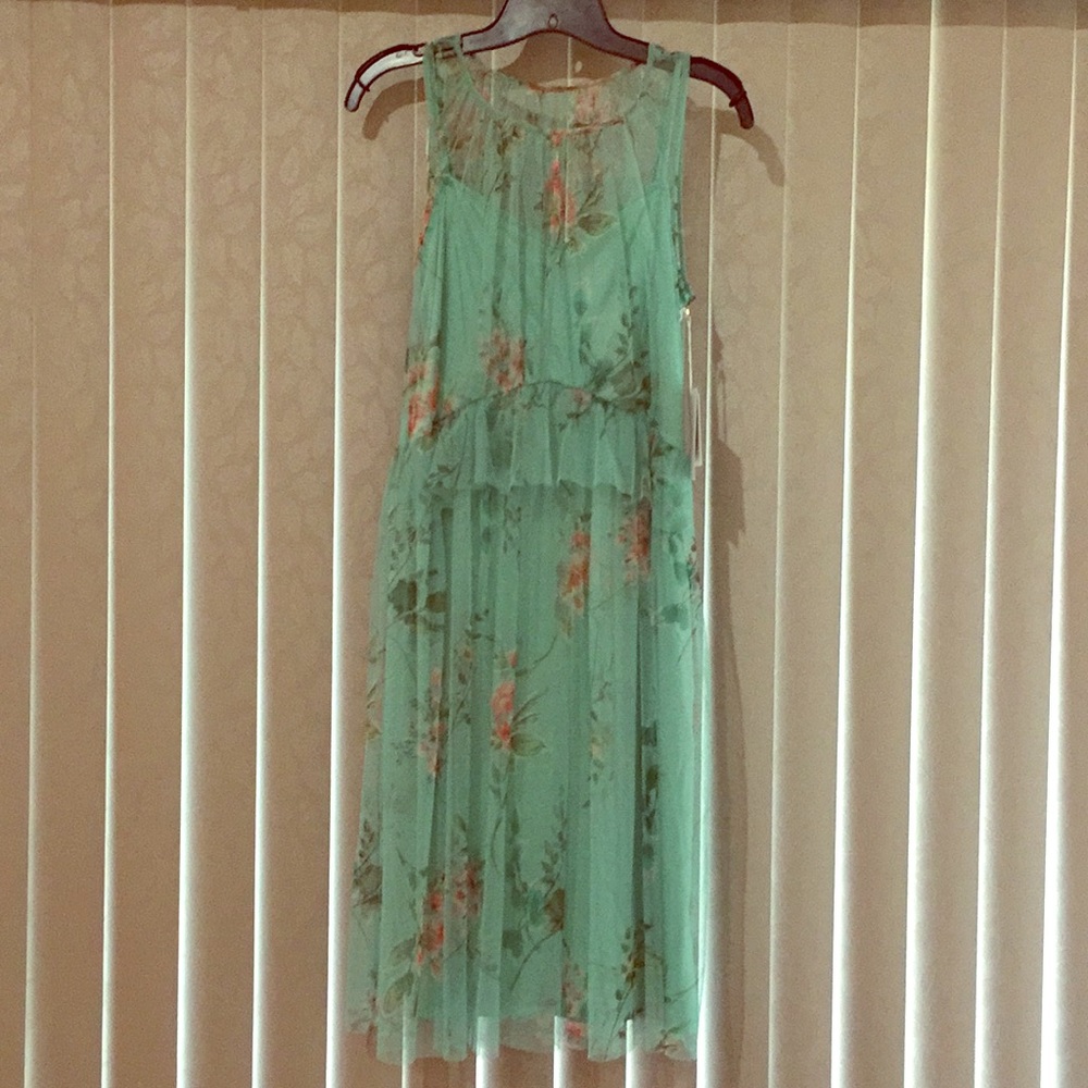 Lauren Conrad mint green floral dress - Picture 2 of 7